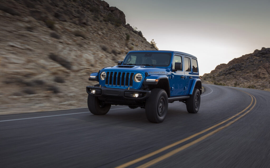 Blue Jeep Wrangler