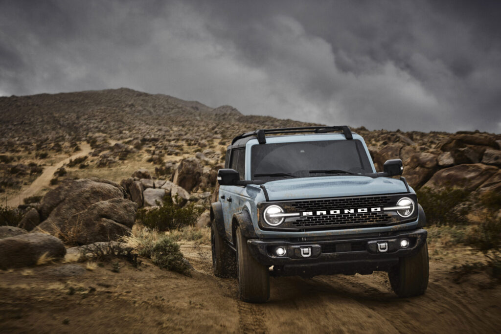 Blue Ford Bronco