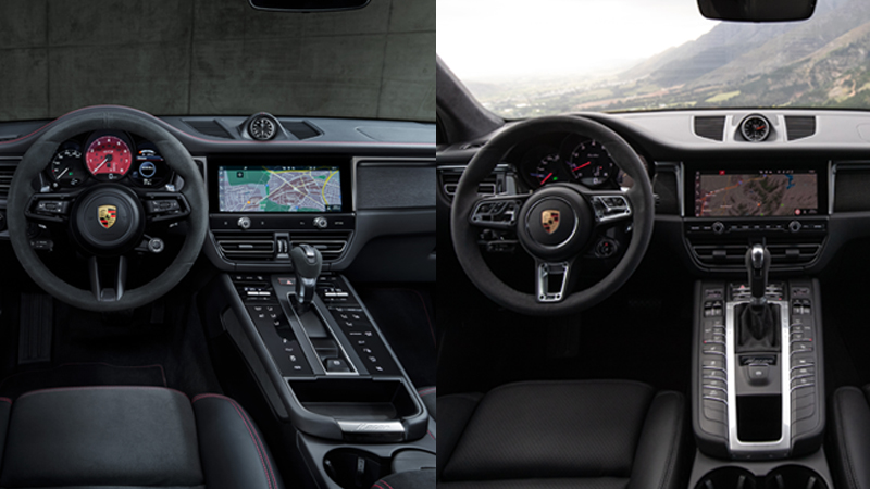 2022 Porsche Macan GTS versus the 2019 Porsche Macan Turbo interior design