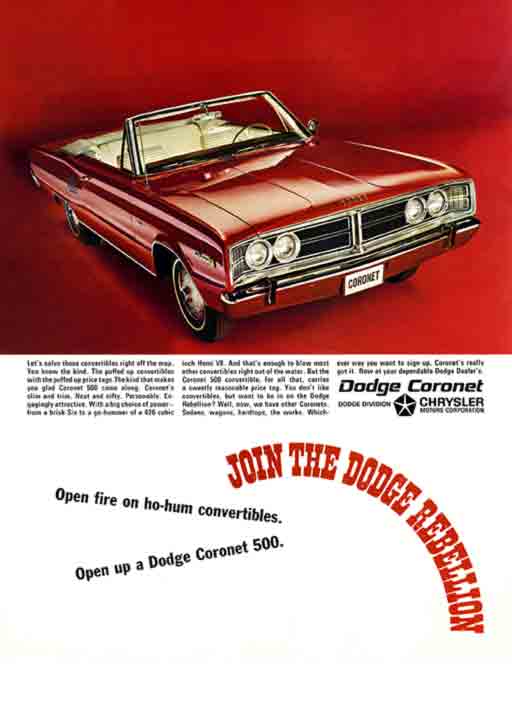 Join the Dodge Rebellion slogan advertisement